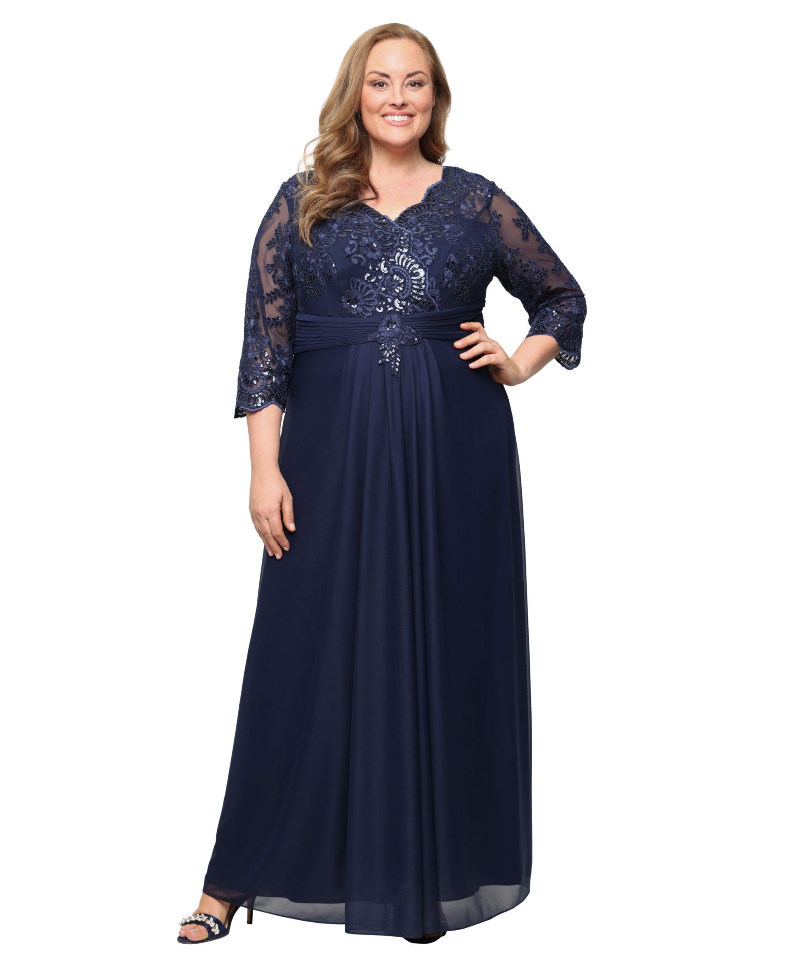 Женское платье Alex Evenings Plus Size V-Neck Pull-On