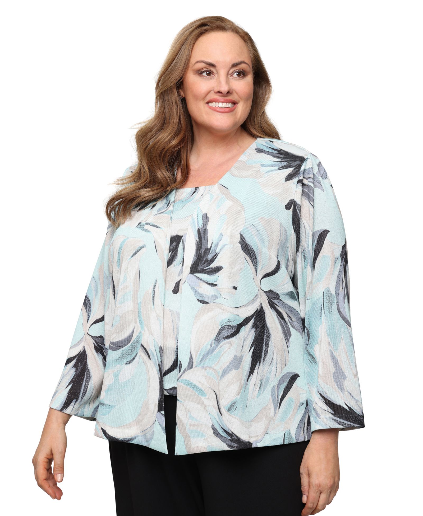 Alex Evenings Plus Size Scoop Neck Top And Jacket, 2-Piece Set