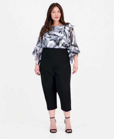 Alex Evenings Plus Size Cropped Slim Fit Pants