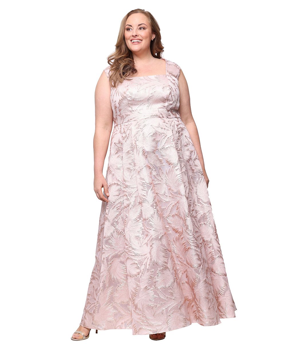 Женское вечернее платье Alex Evenings Plus Size с квадратным вырезом и А-силуэтом