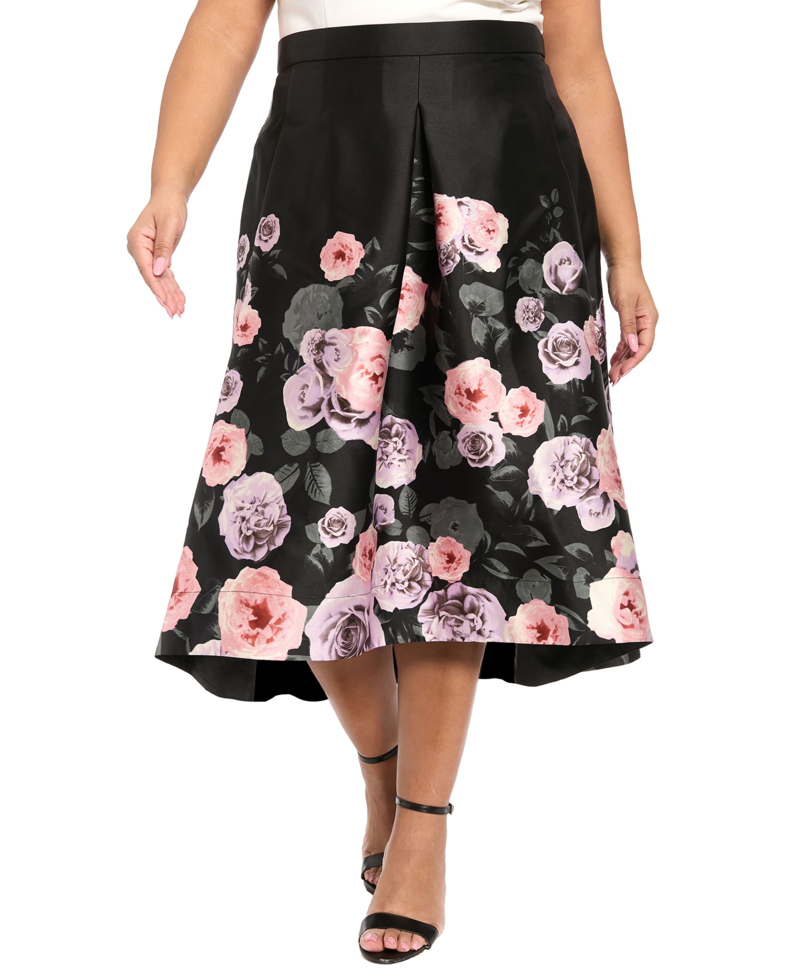 Muse Plus Printed Pleated Midi Skirt
