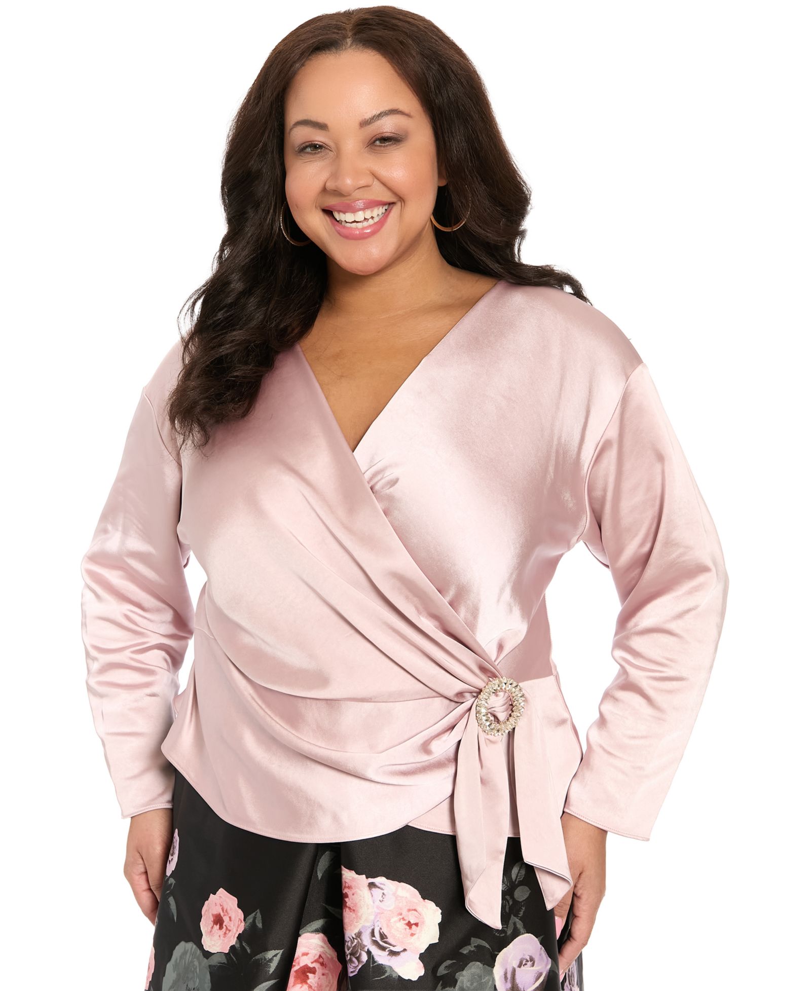 Muse Plus Size V-Neck Wrap Blouse
