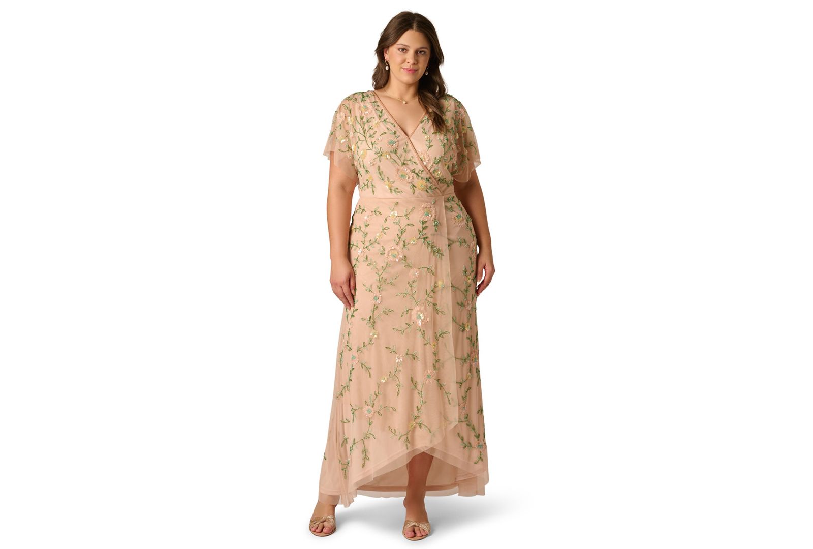 Женское платье Adrianna Papell Plus Size V-Neck High-Low