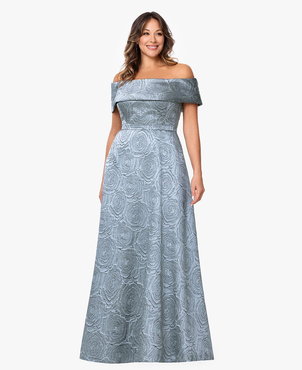 Женское платье XSCAPE Plus Size Off-The-Shoulder A-Line Gown
