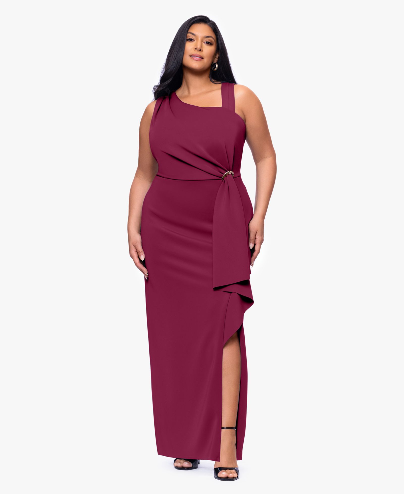 Бальное платье Betsy & Adam Plus Size Asymmetrical Sleeveless
