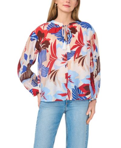 Женский Vince Camuto V-Neck Long-Sleeve Blouse