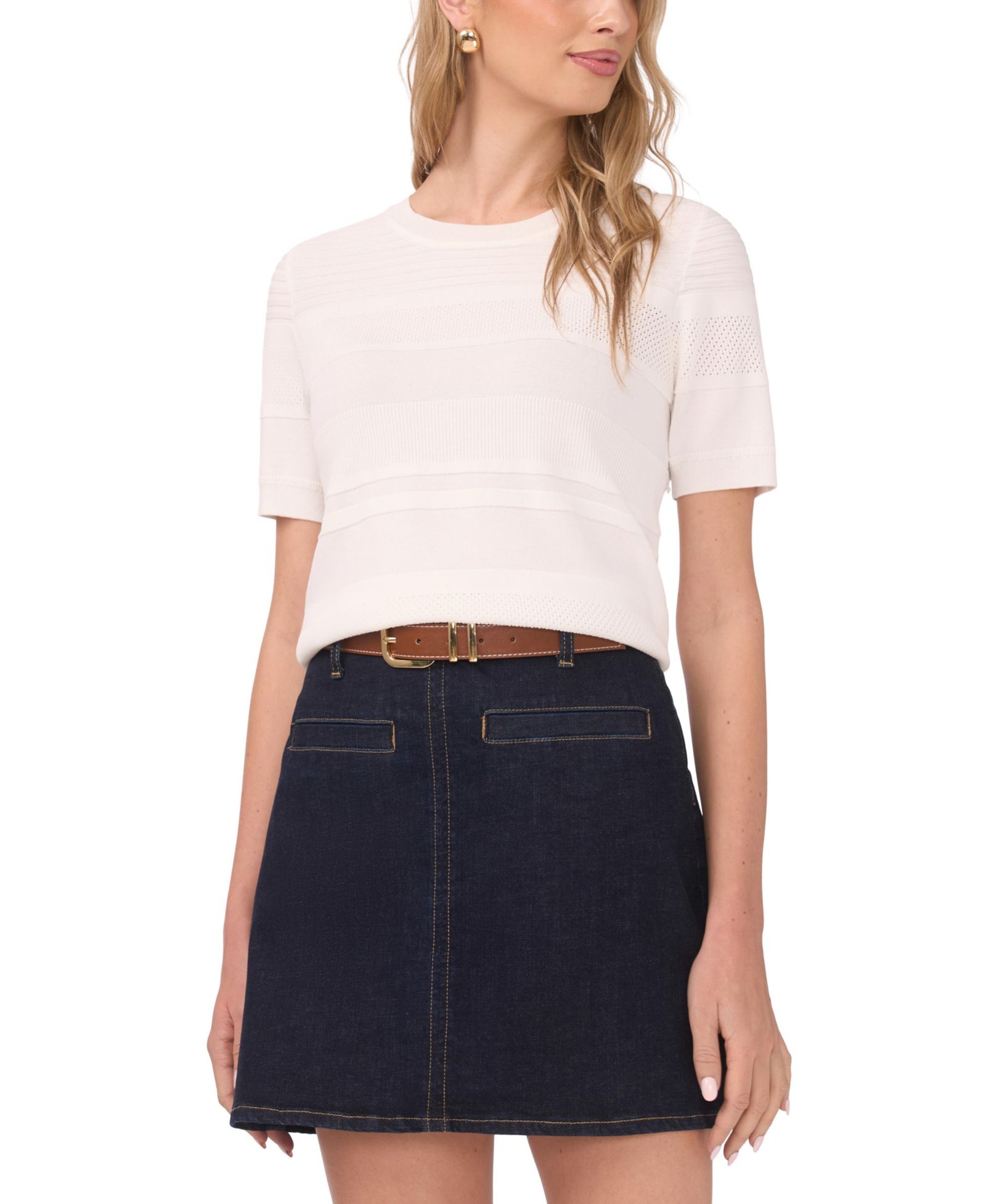 Vince Camuto Женский свитер с круглым вырезом, модель pull-on