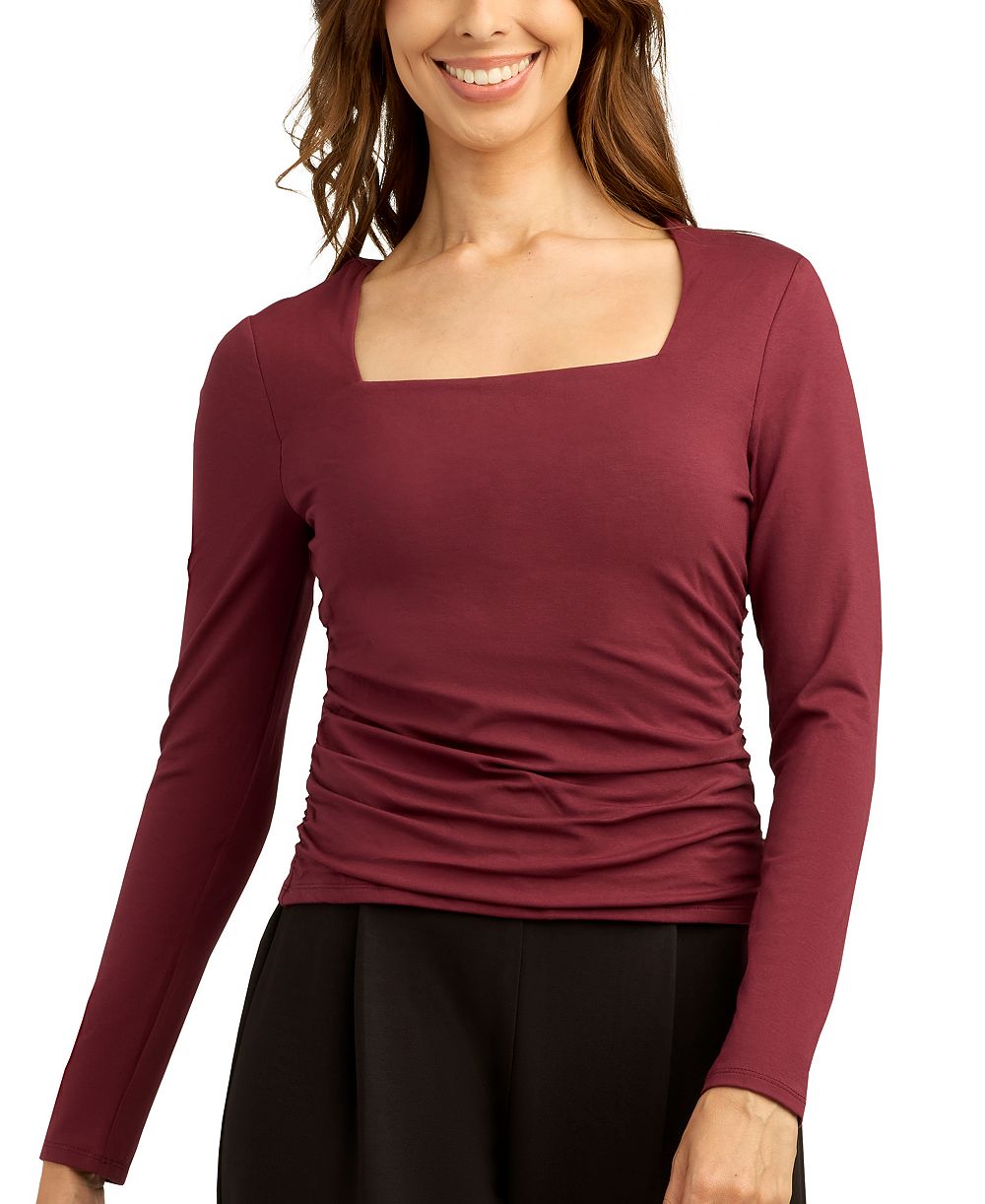 BCX Juniors' Square Neck Jersey Blouse