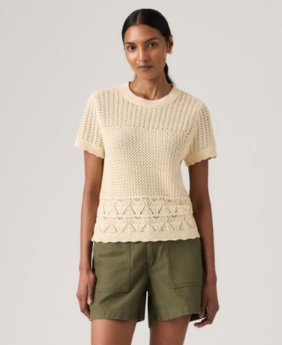 Женский свитер Levi's Isabelle с узором Crochet и коротким рукавом