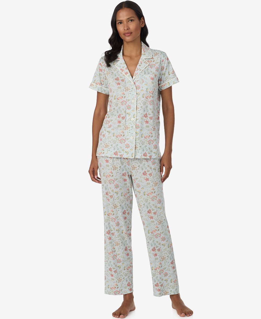 Женский комплект пижамы Lauren Ralph Lauren Short-Sleeve Shirt & Pants, 2-Piece Set