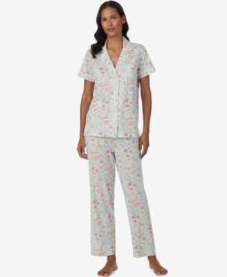 Женский комплект пижамы Lauren Ralph Lauren Short-Sleeve Shirt & Pants, 2-Piece Set