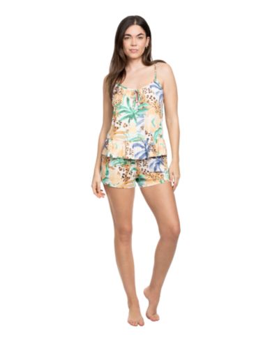 Linea Donatella Women's Scoop Neck Cami Top and Shorts, 2-Piece Set