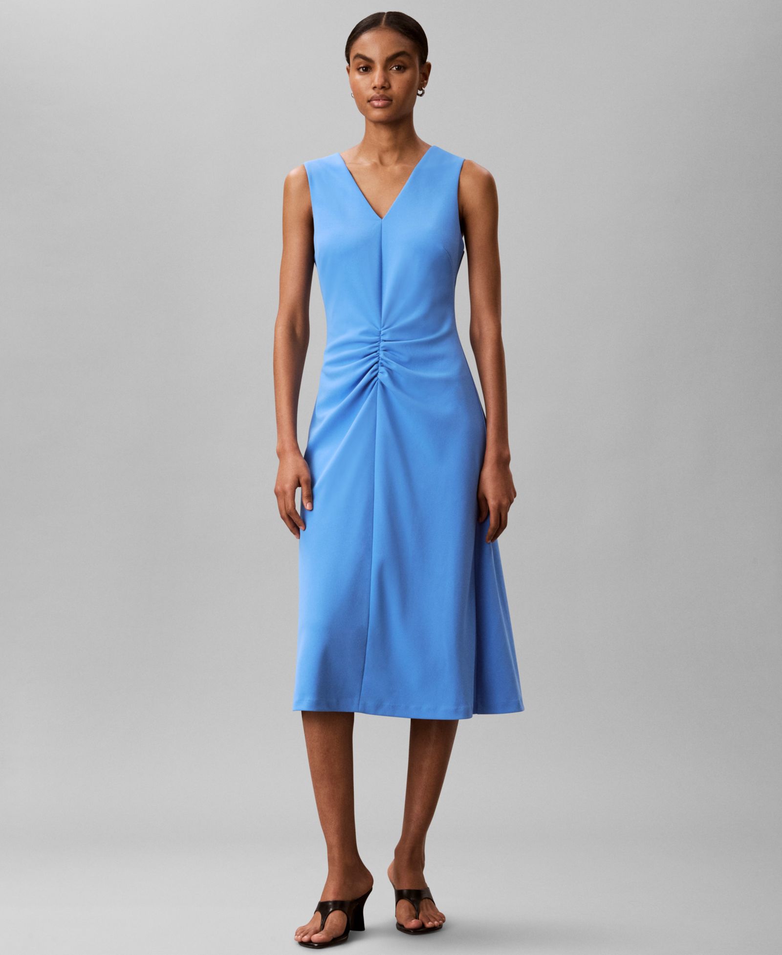 Calvin Klein Women's Sleeveless V-Neck Fit & Flare Dress