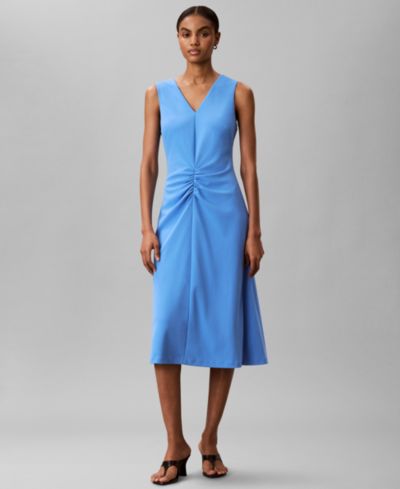 Calvin Klein Women's Sleeveless V-Neck Fit & Flare Dress
