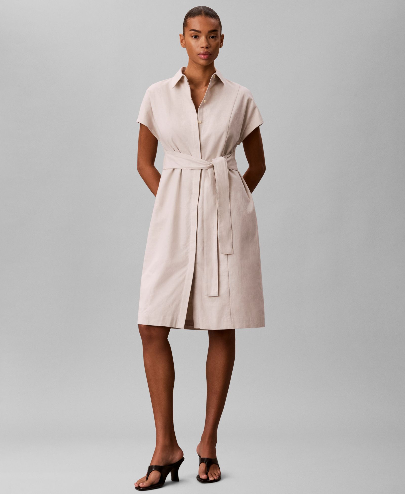 Женское платье миди Calvin Klein Short-Sleeve Collared