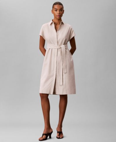 Женское платье миди Calvin Klein Short-Sleeve Collared