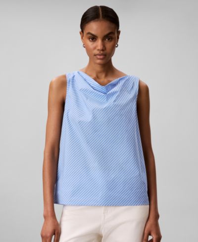 Calvin Klein Women's Sleeveless Classic-Fit Draped Neck Top