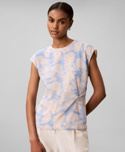 Женский топ Calvin Klein с коротким рукавом и круглым вырезом Classic-Fit
