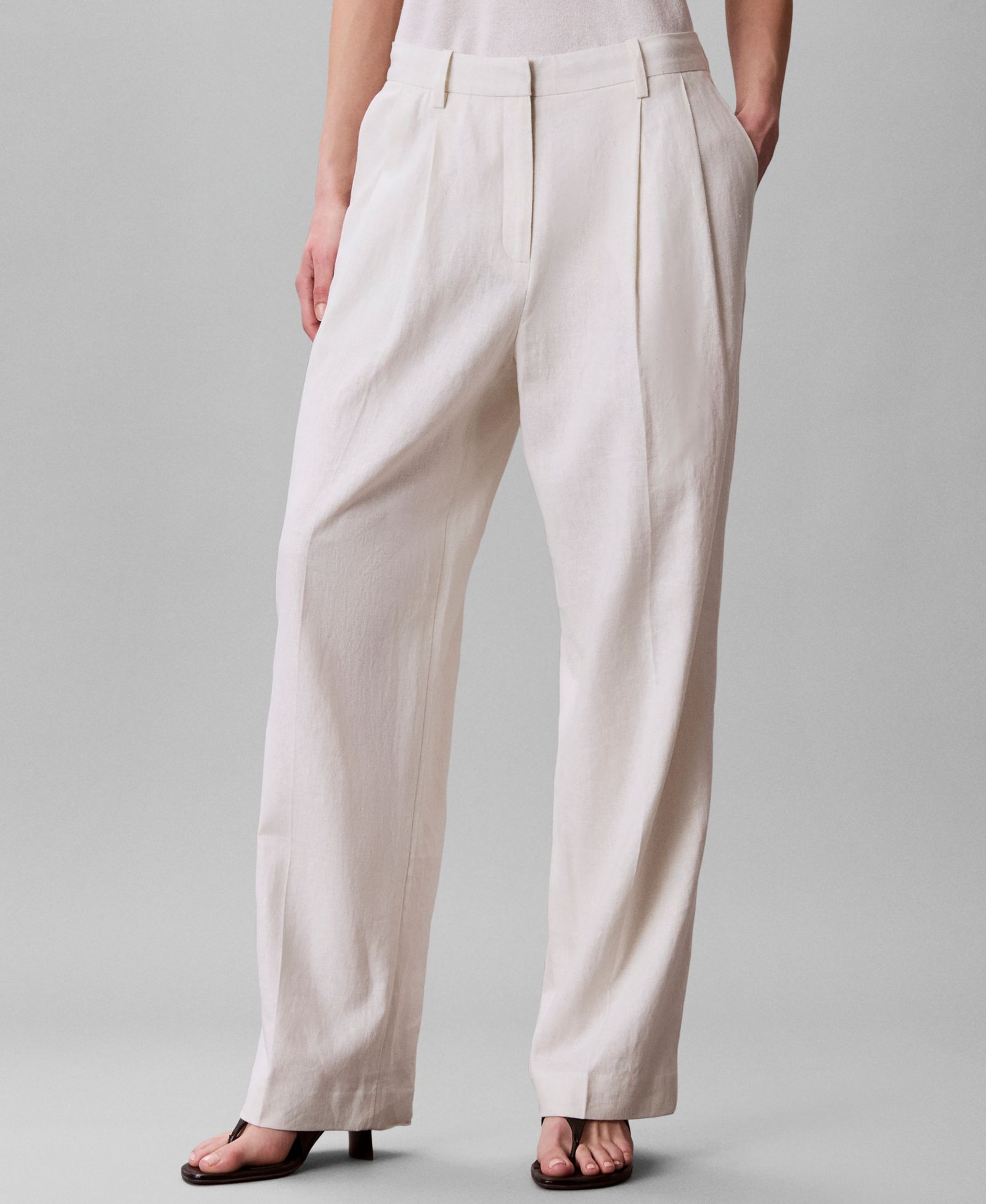 Calvin Klein Women's Wide-Leg Pleated Trousers