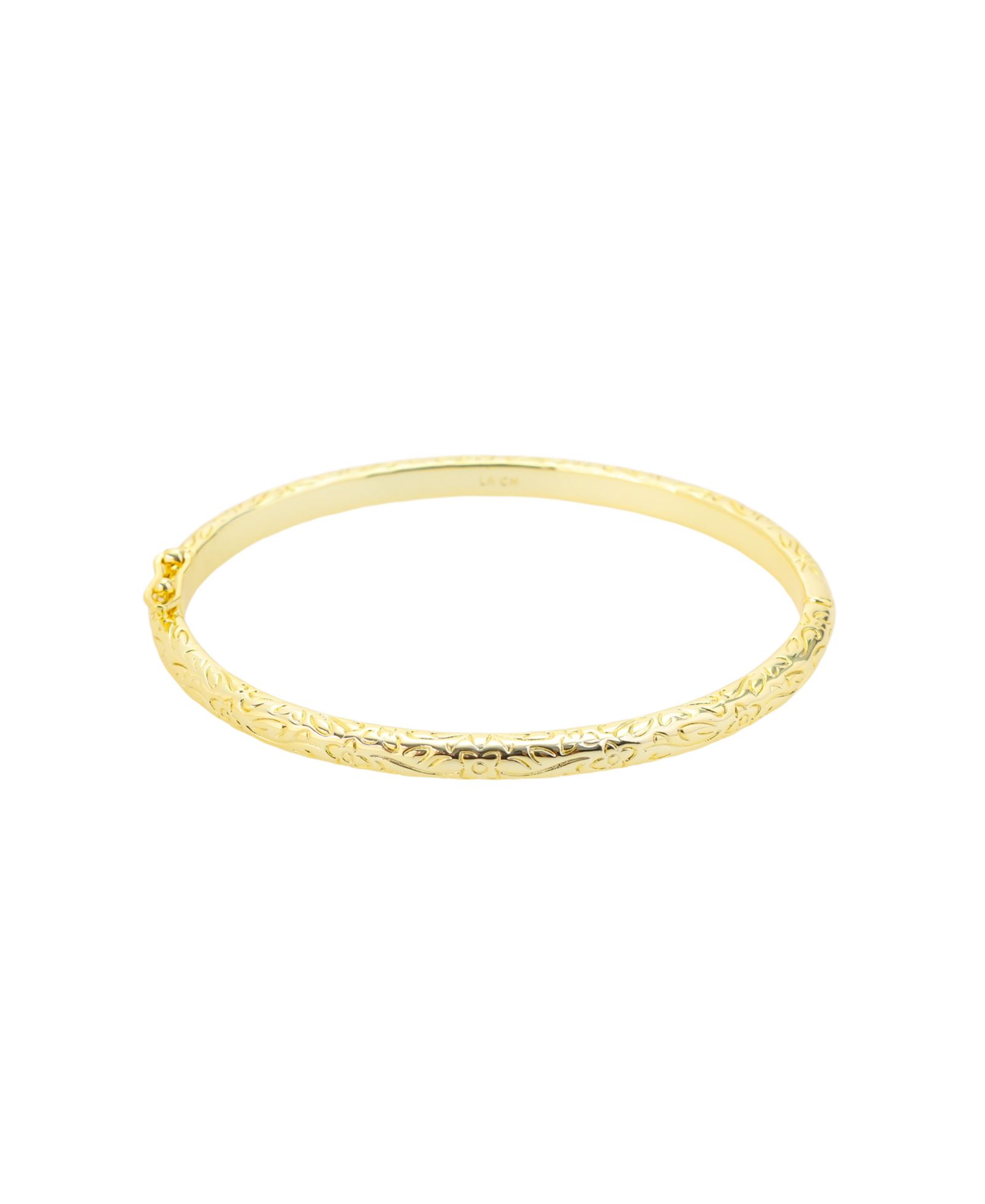 Unwritten Gold-Tone Plated Tooled Bangle Bracelet