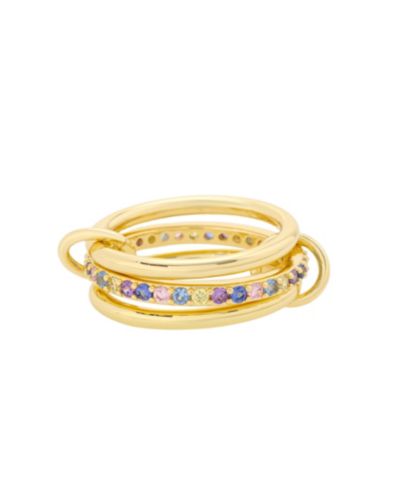 Кольцо Unwritten Cubic Zirconia Gold-Tone Plated Multi Color Trio Stacked