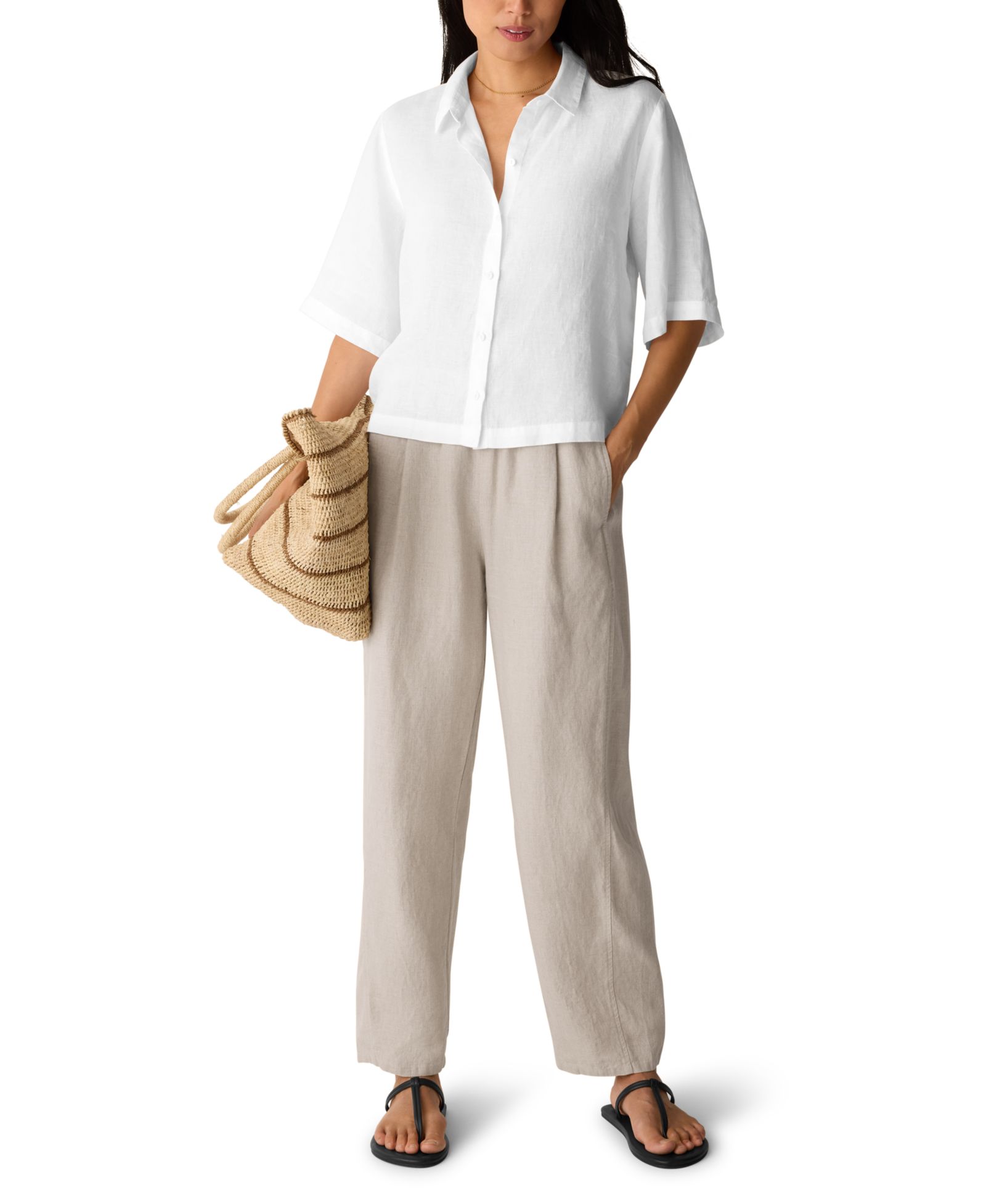 Женская рубашка Eileen Fisher Plus Size с классическим воротником