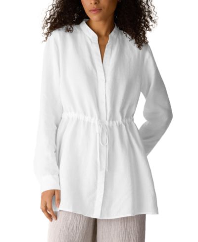 Eileen Fisher Women's & Plus Size Band Collar Long Shirt