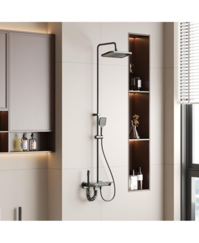 Комплект душевой LALAHOO 3-Spray Rain Shower Faucet 2.5 GPM & Handheld Combo Kit, 10.63 in. Rain Head