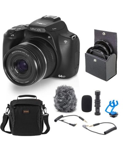 Цифровая камера Minolta MNB10Z 64MP с микрофоном, набором фильтров 49mm и сумкой на плечо