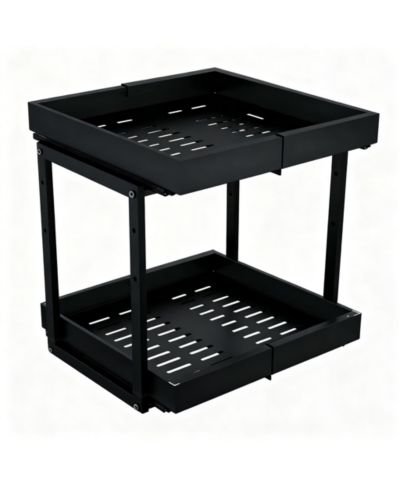 YIGII Adjustable Width & Height Cabinet Organizer with Smooth Sliding Drawers