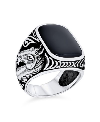 Bling Jewelry кольцо с камнем Тигровый глаз и фигуркой лошади, стерлинговое серебро