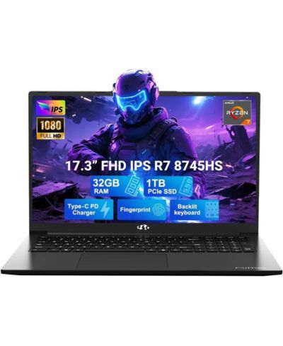 Игровой ноутбук NIMO 17.3" IPS FHD, AMD Ryzen 7 8745HS, 32GB RAM, 1TB SSD, Radeon 780M, 100W USB-C 4.0