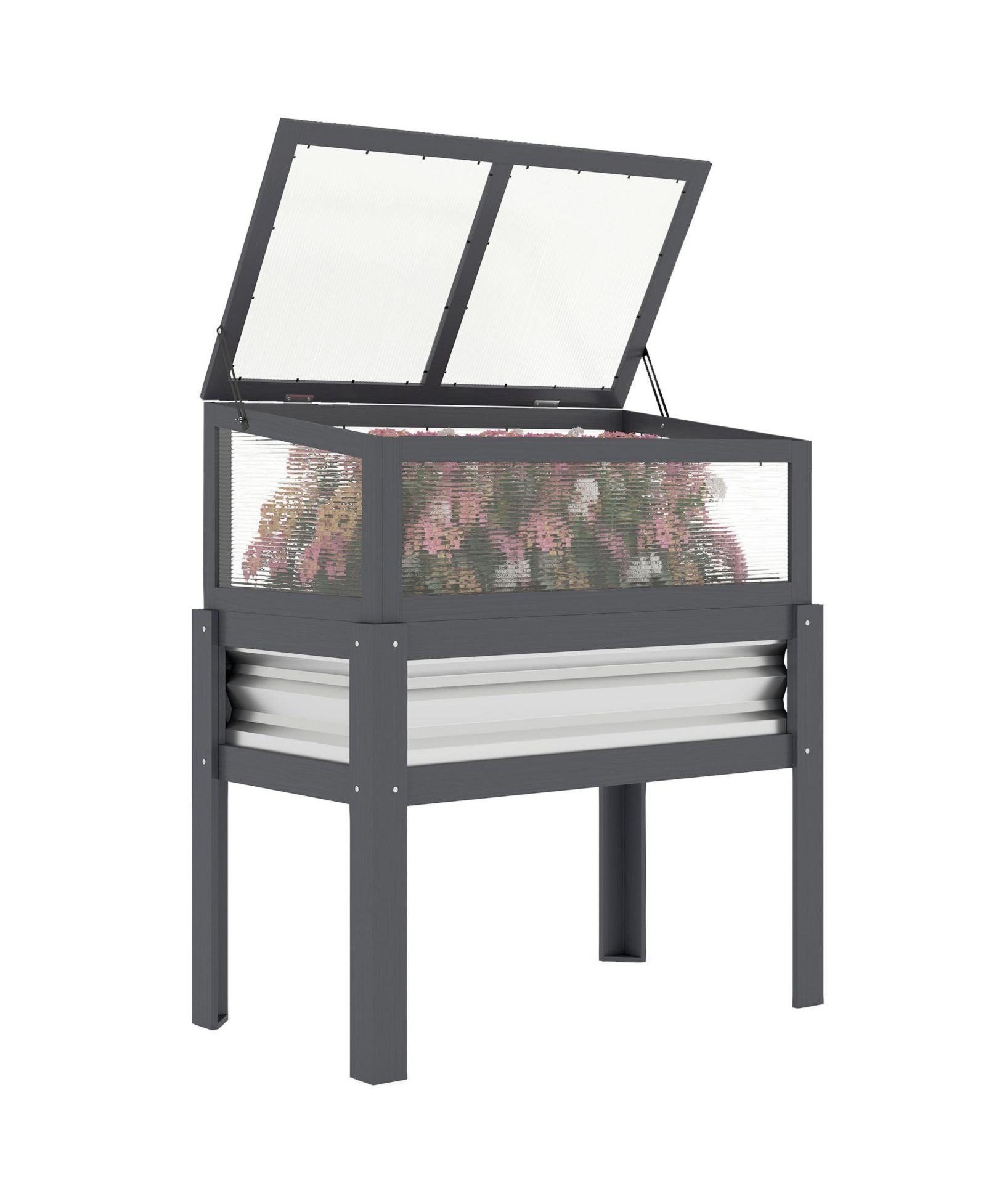 Outsunny Raised Garden Bed with Flip-Up Mini house