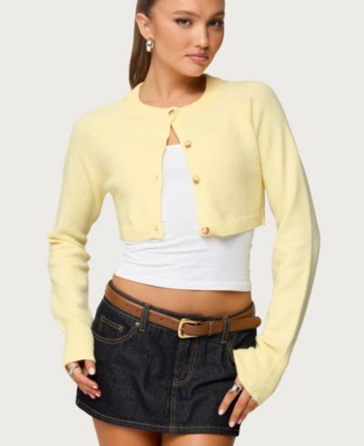 Edikted Women's Morgynne Cropped Knit Cardigan