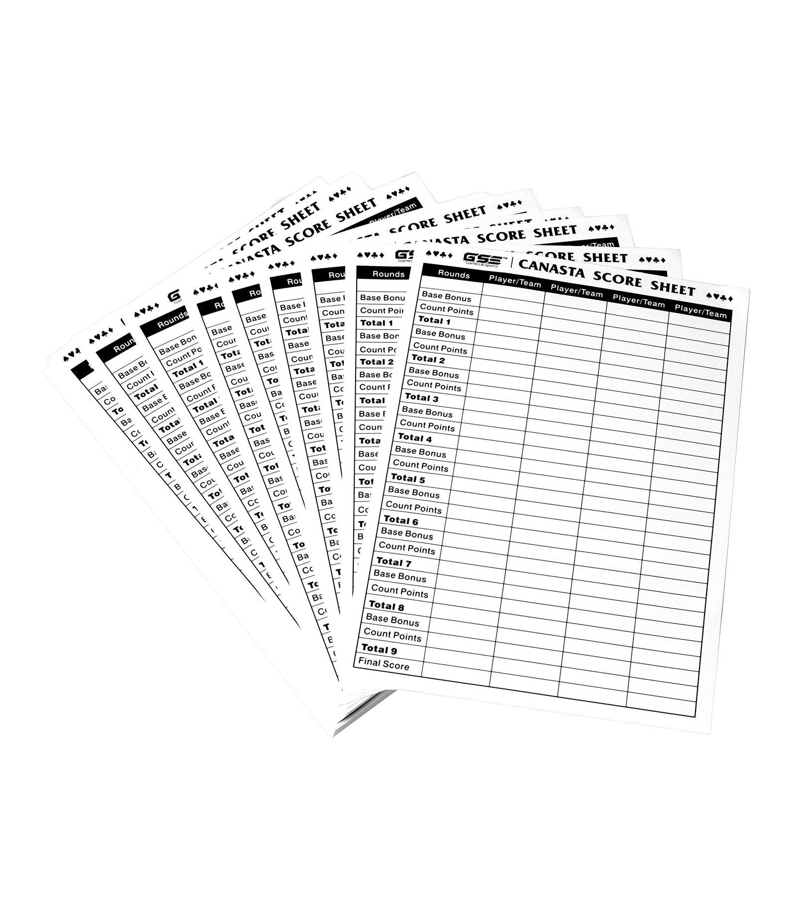 GSE Games & Sports Expert набор бланков для счета в канасту, 100 шт., 7" x 5"