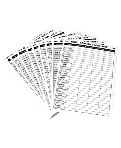 GSE Games & Sports Expert набор бланков для счета в канасту, 100 шт., 7" x 5"