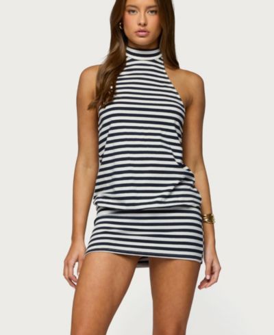 Женское мини-платье Edikted Milah Striped Halter Neck