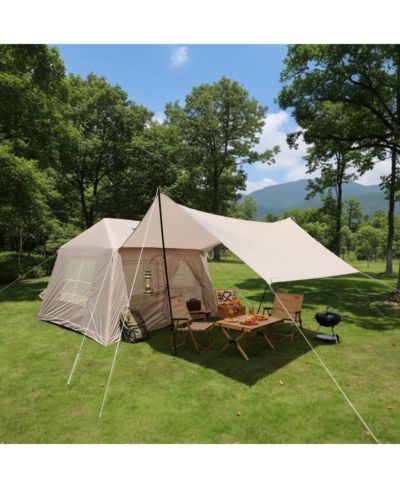 Streamdale Furniture 5.72m Inflatable 4 Season Camping Tent with Stove Jack & Mesh Windows
