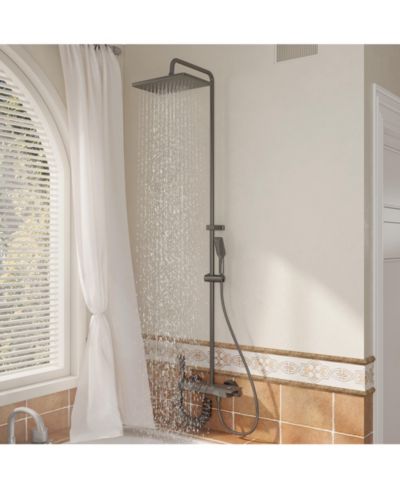 Смеситель для душа LALAHOO 3-Spray 2.5 GPM с Piano Button Diverter Hand Shower и LED дисплеем температуры