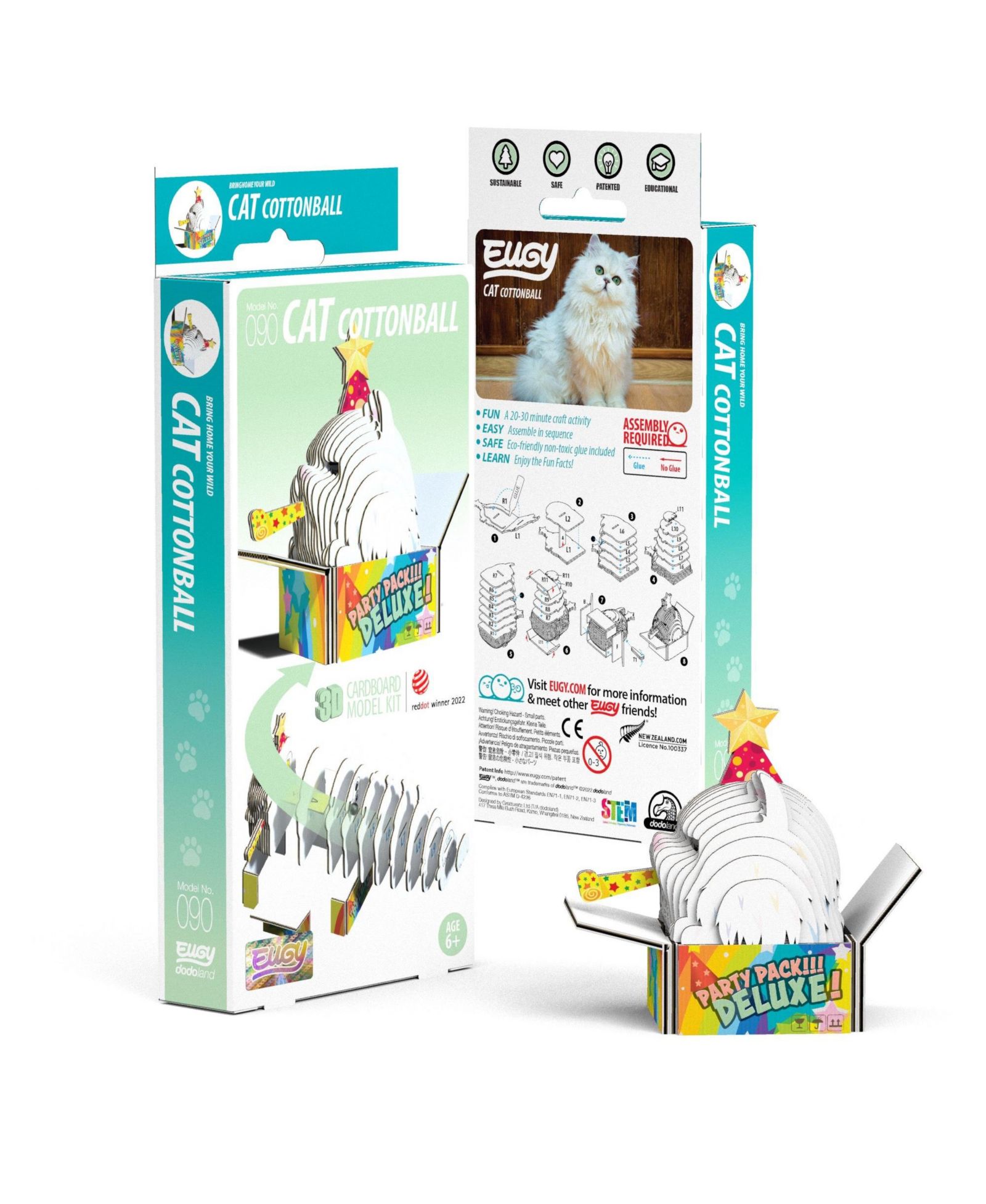 Eugy Cat Cottonball 3D пазл