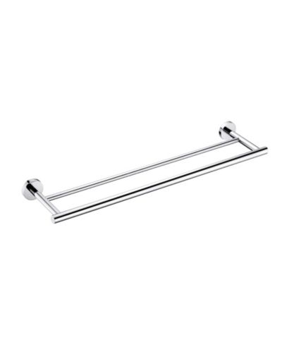RAINSKEN 23.6" Stainless Steel Wall Mounted Towel Bar, Double Bath Towel Bar for Bathroom, Kitchen and Bedroom - Chrome