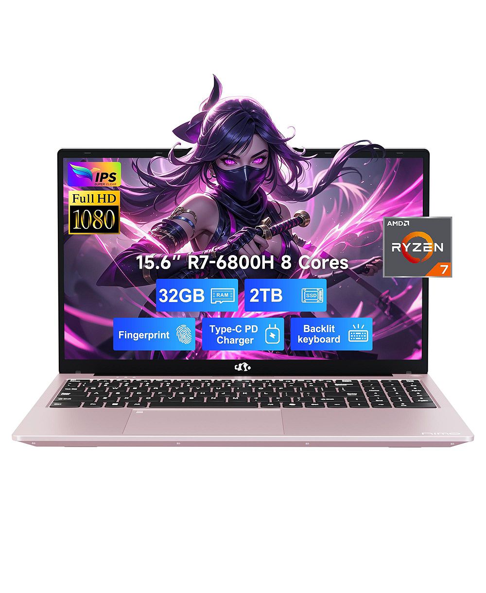 NIMO игровой ноутбук 15.6" IPS FHD AMD Ryzen 7 6800H 32GB RAM 2TB SSD