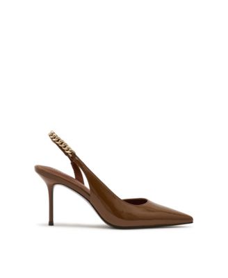 REISS Women's Lucia Chain-Detail Pointed-Toe Slingback Pumps