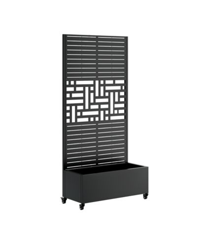 Металлическая садовая клумба Streamdale Furniture с решеткой, 73"x35"x16 с колесами