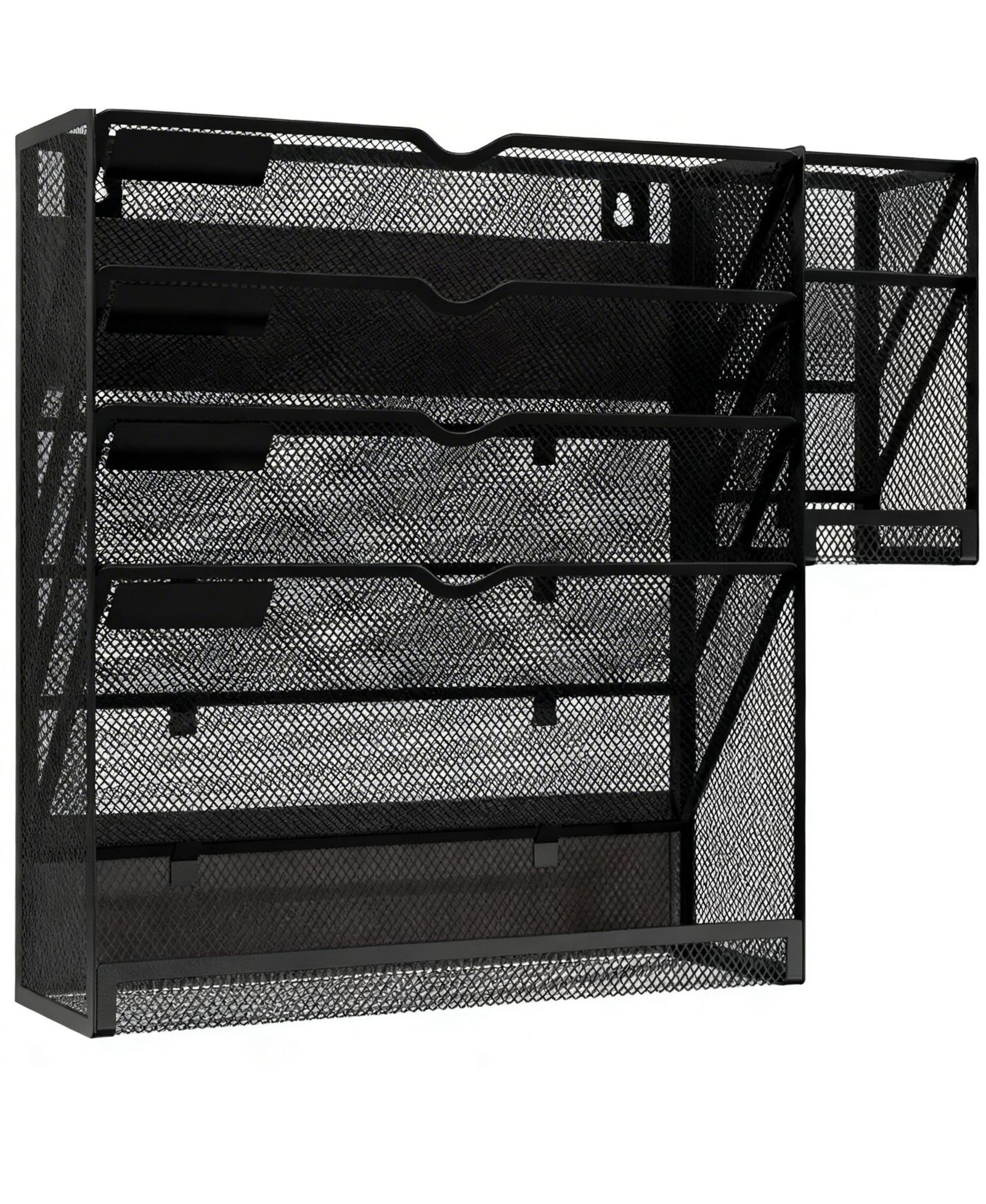 YIGII 5-Tier Magnetic File Organizer with Pen Holders for Efficient Desk or Wall Storage