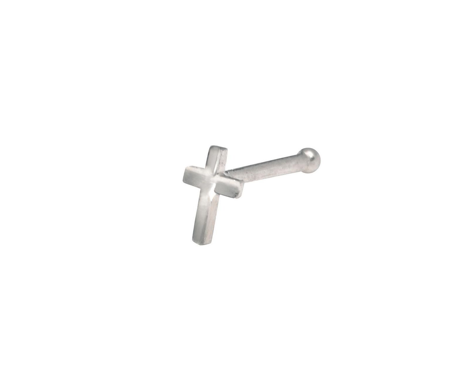 Curata Jewelry серьга-гвоздик для носа в виде креста из золота 14k, 20g