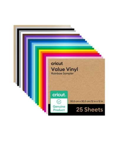 Cricut Набор виниловых листов Rainbow Sampler, 12" x 12", 25 шт.