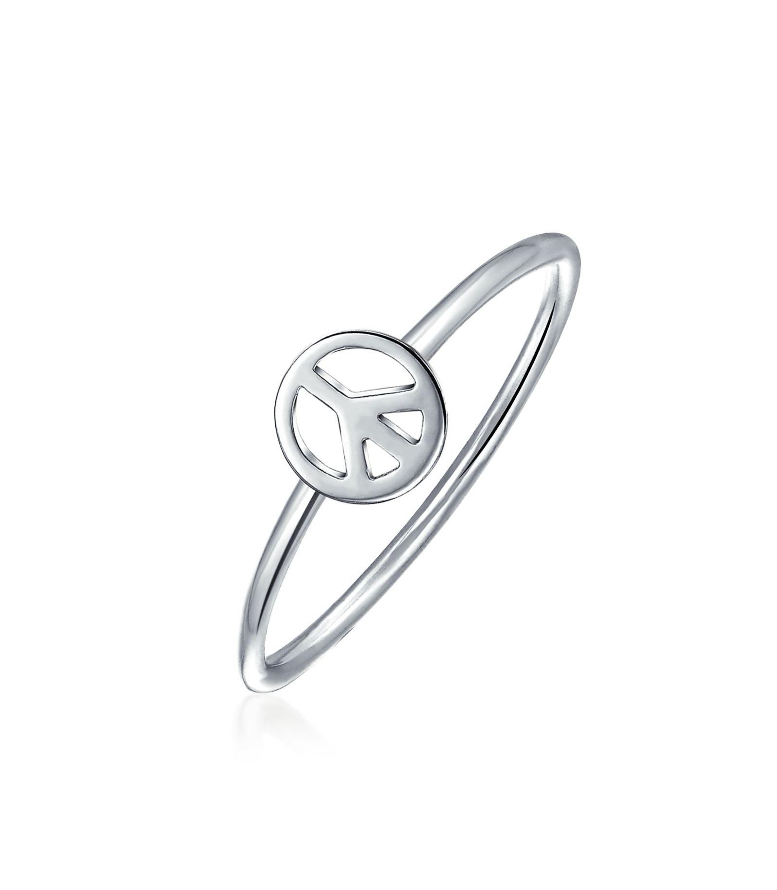 Минималистичное ретро кольцо Bling Jewelry Symbol of World Peace из стерлингового серебра.925