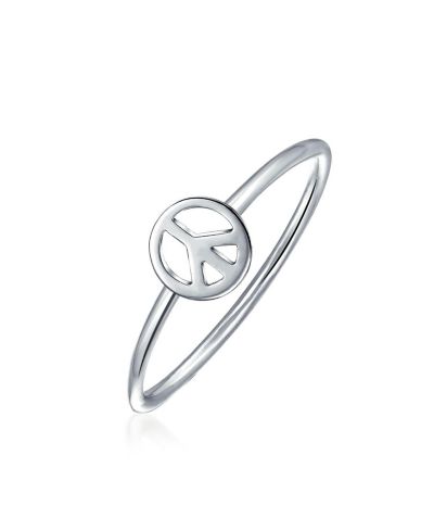 Минималистичное ретро кольцо Bling Jewelry Symbol of World Peace из стерлингового серебра.925