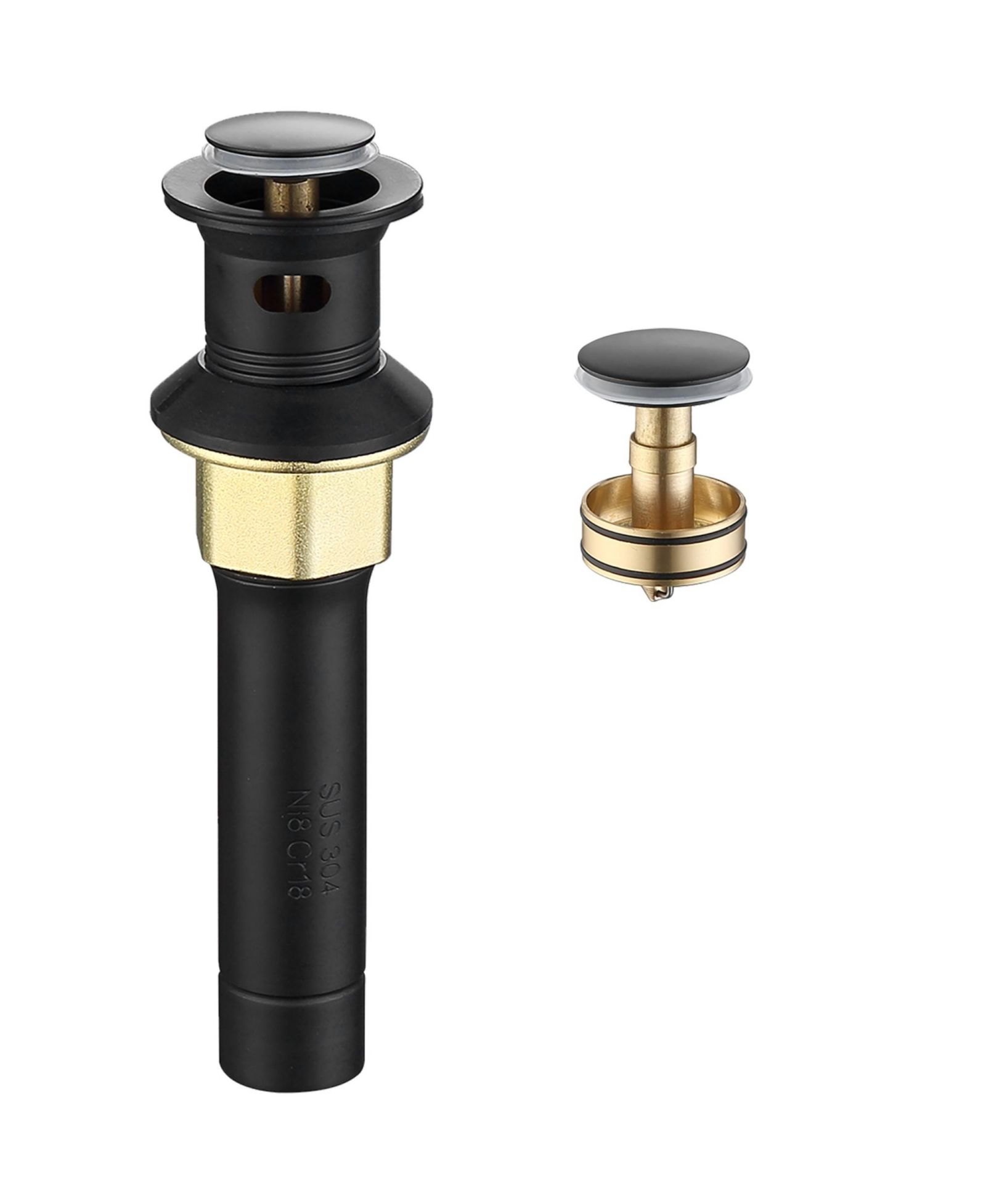 RAINSKEN Bathroom Sink Drain - Pop-Up Drain Stopper, Anti-Clogging Design with Strainer Basket for Vanity, Lavatory, and Basin